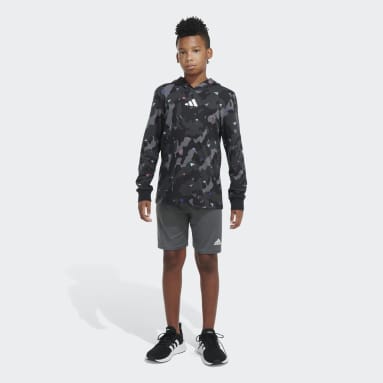 Youth Sportswear Black LS HOOD TEE AOP CAMO