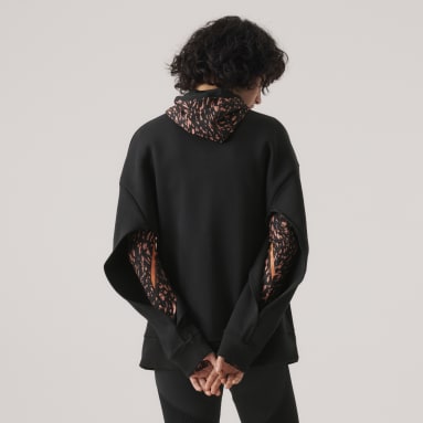 Felpa adidas by Stella McCartney TruePurpose Split-Sleeve Nero Donna adidas by Stella McCartney