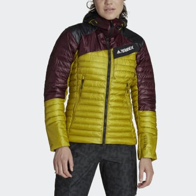 Dames TERREX groen Techrock Year-Round Donsjack met Capuchon