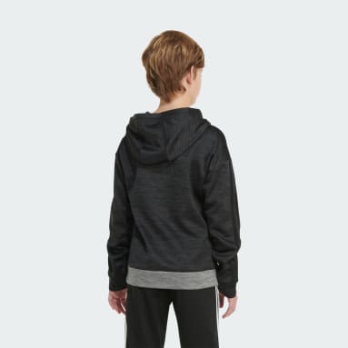 Youth Training Black Long Sleeve "Game & Go" Mélange Hoodie