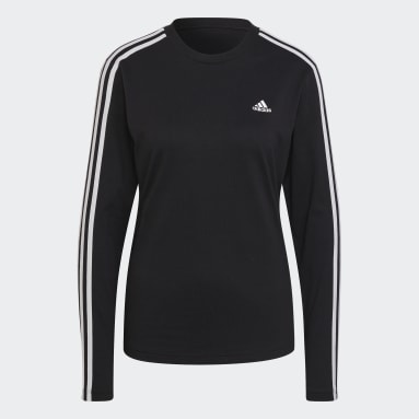 Women sportswear Black 에센셜 3S 긴팔 티