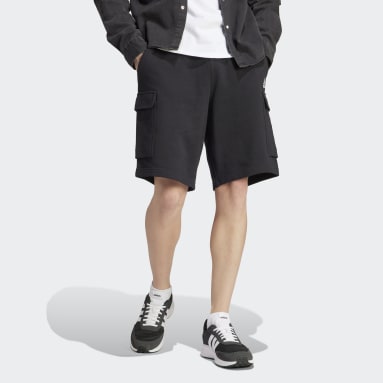 Men Sportswear Black Essentials French Terry Cargo Shorts