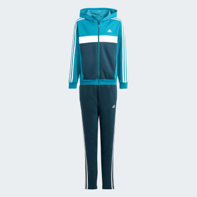 Tuta Tiberio 3-Stripes Colorblock Fleece Junior Turchese Bambini Sportswear