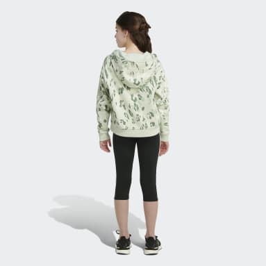 Youth Sportswear Green Allover Print Fleece Pullover Hoodie (Extended Size)