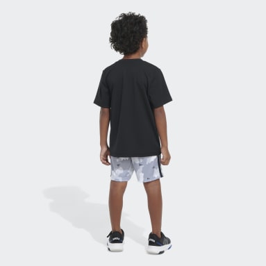 Children Sportswear Black POLY TEE CAMO AOP SHORT