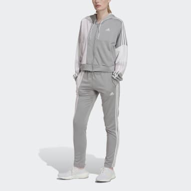 Women Sportswear Grey Bold Block Track Suit