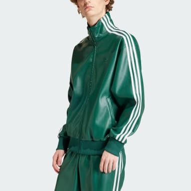 남성 Lifestyle Green 포우 레더 아디컬러 3S 루즈 파이어버드 트랙수트 재킷
