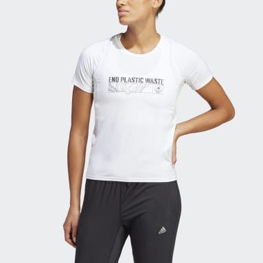Remera de Running Run Fast Parley Blanco Mujer Running