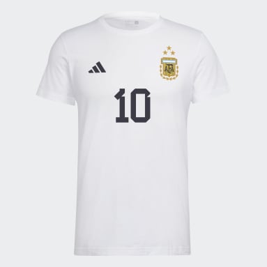 Football White Messi Football Number 10 Graphic T-Shirt