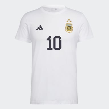 Messi Football Number 10 Graphic T-skjorte Hvit