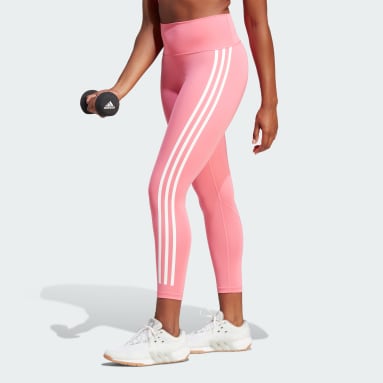 Women's Training Pink Optime TrainIcons 3-Stripes 7/8 Leggings