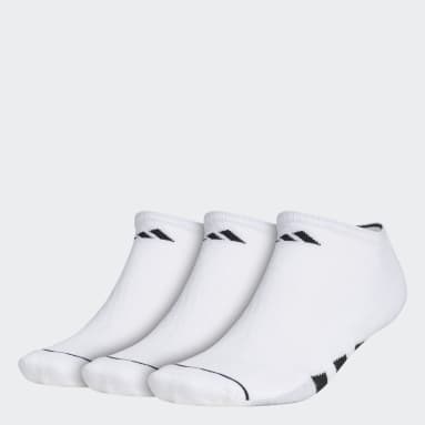 Men's Training White Cushioned No-Show Socks 3 Pairs