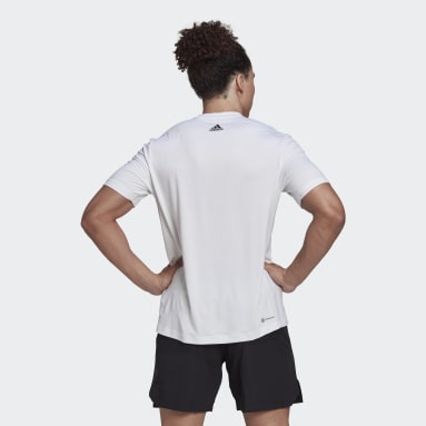 Heren Fitness En Training wit Big Badge of Sport Training T-shirt