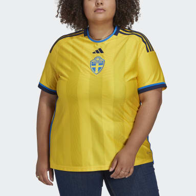 Maillot Domicile Suède 22 (Grandes tailles) Jaune Femmes Football