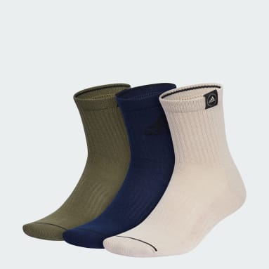 Men Training Yellow Cushioned Sport High Quarter Socks 3 Pairs