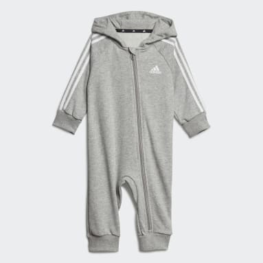 Kinder Sportswear Essentials 3-Streifen French Terry Kids Einteiler Grau