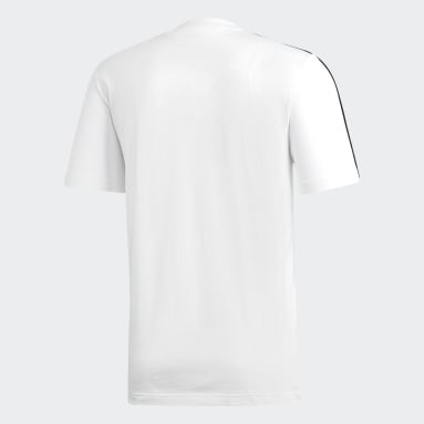 Playera Essentials 3 Franjas Blanco Hombre Sportswear