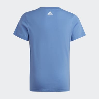 Playera Essentials Logo Linear Algodón Ajuste Ceñido Azul Niña Sportswear