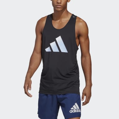 Playera sin magas Run Icons Negro Hombre Running