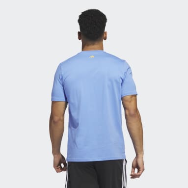 T-shirt de basketball graphique à manches courtes Lil Stripe Bracket Bleu Hommes Basketball