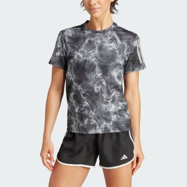 Camiseta Own the Run Allover Print Branco Mulher Running