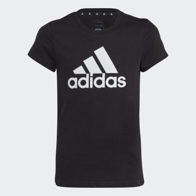 Girls Sportswear Black Essentials Big Logo Cotton T-Shirt