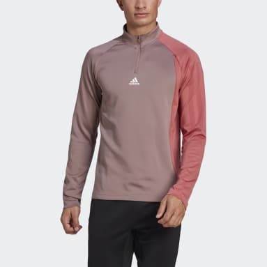 Männer Fitness & Training Training 1/4-Zip Colourblock Longsleeve Lila