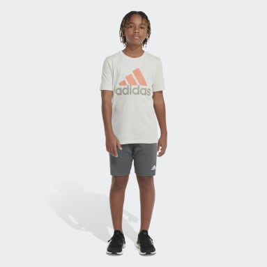 Youth 8-16 Years Training Beige Two-Tone Badge of Sport Tee