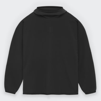 남성 fear_of_god_athletics Black Fear of God Athletics 스트레치 우븐 러닝 후디