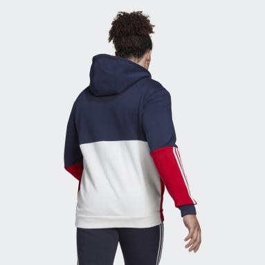 Männer Sportswear Essentials Colorblock Fleece Kapuzenjacke Blau