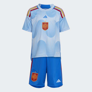 Kinder Fußball Spanien 22 Mini-Auswärtsausrüstung Blau