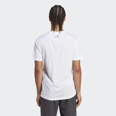 Men Running White Run Icons 3 Bar Logo T-Shirt