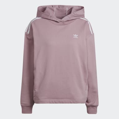Adidas originals hoodie with lock up logo in lilac shop