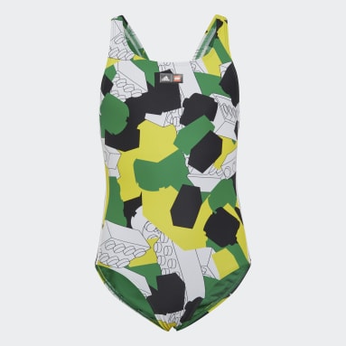 Girls Swimming Green adidas x Classic LEGO® Swimsuit