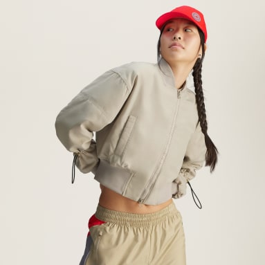 เสื้อบอมเมอร์แจ็คเก็ตทรงครอปผ้าทอ adidas by Stella McCartney TrueNature