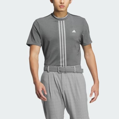Men Golf Black Primeknit Seamless Mock Short Sleeve Shirt