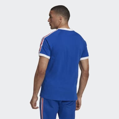Remera 3 Tiras Azul Hombre Originals