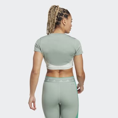 Kvinder Fitness Og Træning Grøn Training Colorblock croptop
