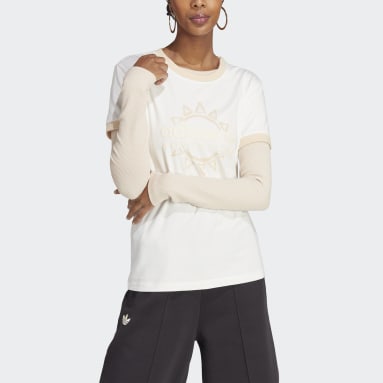 Women Originals White adidas Adventure Logo Slim Tee