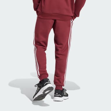 Adidas burgundy joggers clearance
