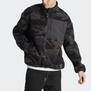 Men's Originals Black Graphics Camo Reversible Fleece Jacket