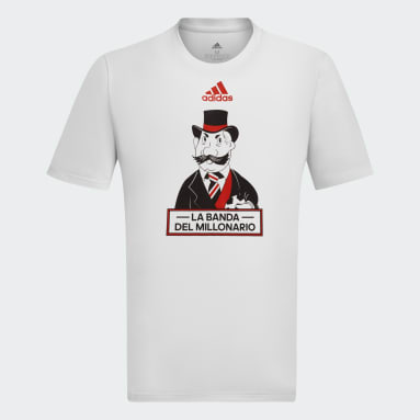 Remera River Millonario Blanco Hombre Fútbol
