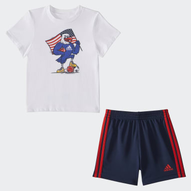 Infant & Toddler Sportswear White 2-Piece Cotton Graphic Tee & Short Set