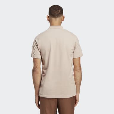 Men Sportswear Brown Essentials Piqué Embroidered Small Logo 3-Stripes Polo Shirt