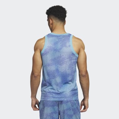 Men's Basketball Blue Basketball Legends Allover Print Tank Top