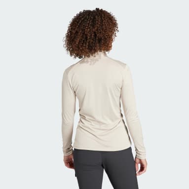Polo Manga Larga Medio Cierre Frontal Terrex Multi Beige Mujer TERREX