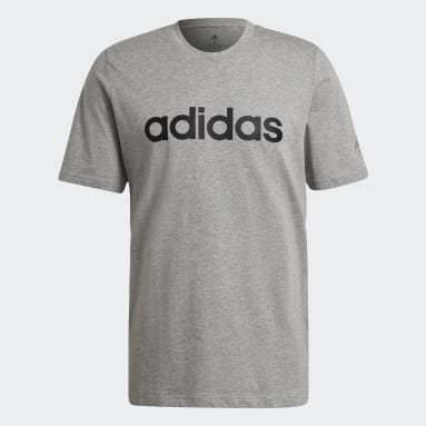 T-shirt Essentials Embroidered Linear Logo gris Hommes Essentials