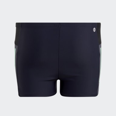 Jungen Schwimmen Colourblock 3-Streifen Boxer-Badehose Blau