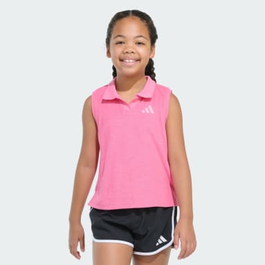 Sleeveless Terry Cloth Polo Tank Top