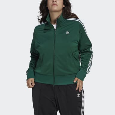 Ženy Originals zelená Sportovní bunda Adicolor Classics Firebird (plus size)